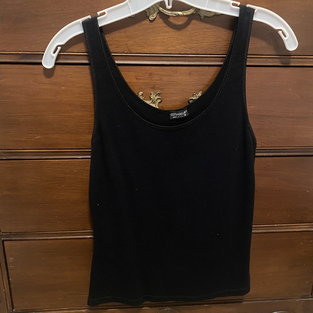 Cosabella Comme des Garcons Black Tank Top - Scoop Neck made in Italy
